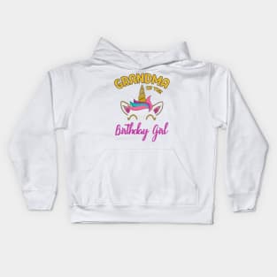 Grandma of the Unicorn Birthday Girl Kids Hoodie